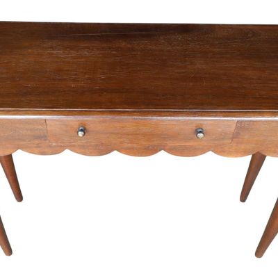 Sale Photo Thumbnail #379: Vintage walnut finish 1 drawer country console