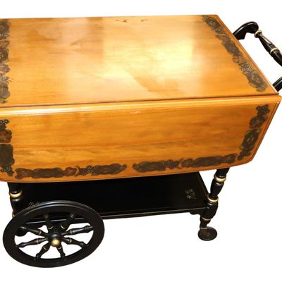 Sale Photo Thumbnail #360: Ethan Allen Hitchcock style stenciled cherry tea cart