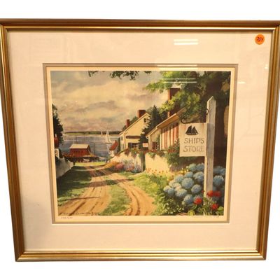 Sale Photo Thumbnail #162: Mildred Sands Kratz Signed Print Ship Store 178/600