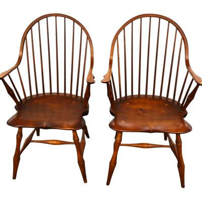 Sale Photo Thumbnail #35: Pair of DR Dimes bentwood Windsor arm chairs
