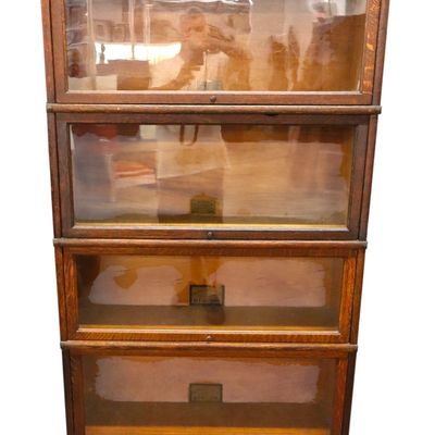 Sale Photo Thumbnail #57: Globe Wernicke 4-Stack Oak Barrister Bookcase