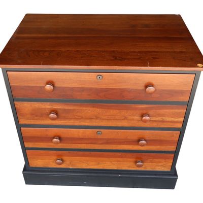 Sale Photo Thumbnail #369: EA cherry black body 2 drawer file cabinet with keys