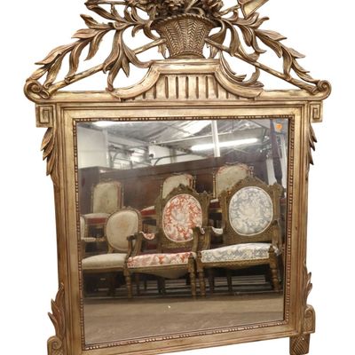 Sale Photo Thumbnail #308: Hand carved wood and ornate decorator mirror