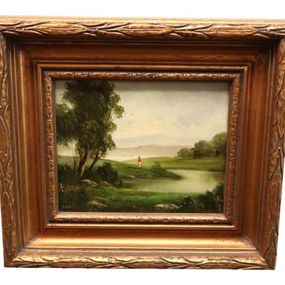 Sale Photo Thumbnail #133: R.Nilsen River Landscape Giclee Painting Framed