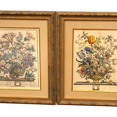 Sale Photo Thumbnail #150: Pair Robert Furber Twelve Months of Flowers Prints