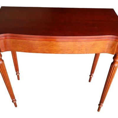 Sale Photo Thumbnail #377: VTG solid cherry Sheraton style slip top game table