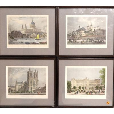 Sale Photo Thumbnail #145: 4 Thomas Shepherd London prints Framed
