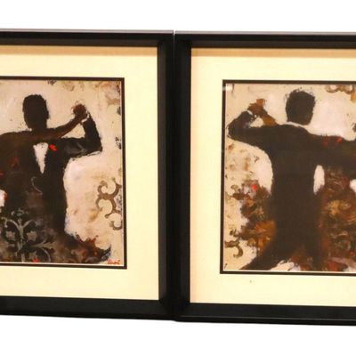 Sale Photo Thumbnail #149: Pair Dupre Signed Ballroom Dancer Framed Prints