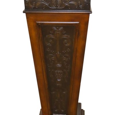 Sale Photo Thumbnail #104: Mahogany pedestal with stamped decoration accents