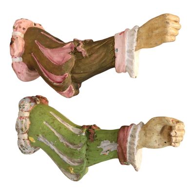 Sale Photo Thumbnail #286: Pair Antique Italian Wood Gesso Carnival Arms 23 L