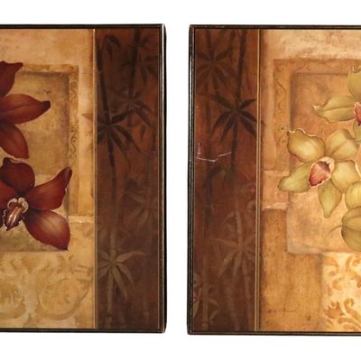 Sale Photo Thumbnail #144: PR Asian insp. floral sg artwork decorative plaques