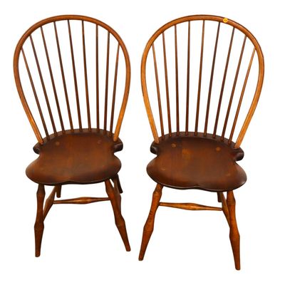 Sale Photo Thumbnail #36: Pair of DR Dimes bentwood Windsor side chairs