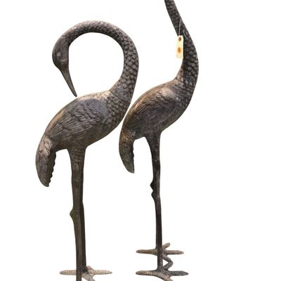 Sale Photo Thumbnail #287: Pair of vintage cast aluminum garden herons