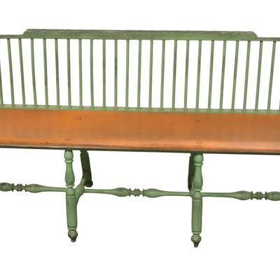 Sale Photo Thumbnail #37: Quality Lawrence Crouse Windsor distressed bench