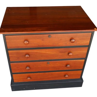 Sale Photo Thumbnail #368: EA cherry black body 2 drawer file cabinet with keys