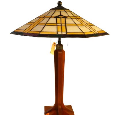 Sale Photo Thumbnail #17: Stickley Cherry Arts & Crafts Tiffany Shade Lamp