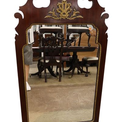 Sale Photo Thumbnail #305: Mahogany framed traditional mirror with applied decoration