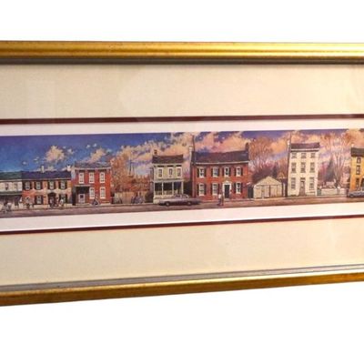 Sale Photo Thumbnail #142: Joseph Crilley Signed Panoramic Streetscape