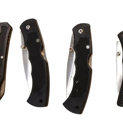 Sale Photo Thumbnail #278: 6 folding pocket knives with beltloops