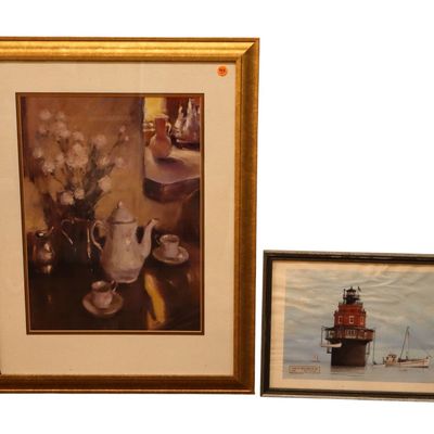 Sale Photo Thumbnail #217: Lot 2 Still Life Teapot & Delaware Lighthouse Prints