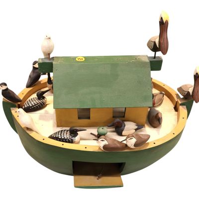 Sale Photo Thumbnail #264: Vintage Folk Art Noahs Ark Carved Wooden Birds Set