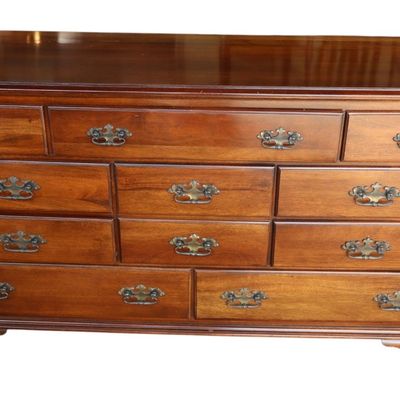 Sale Photo Thumbnail #366: 10 drawer cherry finish low chest