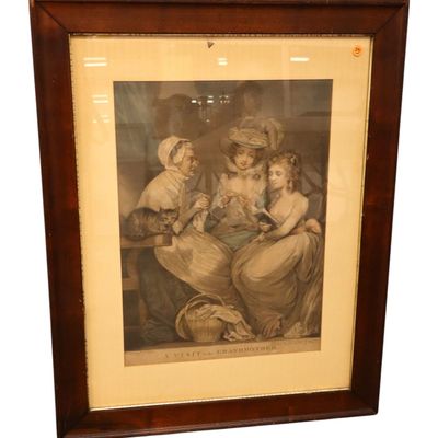 Sale Photo Thumbnail #199: Antique A Visit To The Grandmother Northcote Print