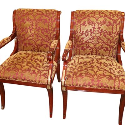 Sale Photo Thumbnail #322: Quality PR IT sculptured mixed animal uph arm chairs