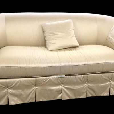 Sale Photo Thumbnail #343: Custom made designer upholstered arch back sofa