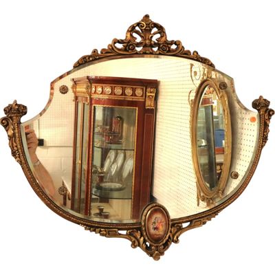 Sale Photo Thumbnail #306: Vintage French Style Beveled Mirror Porcelain Plaque
