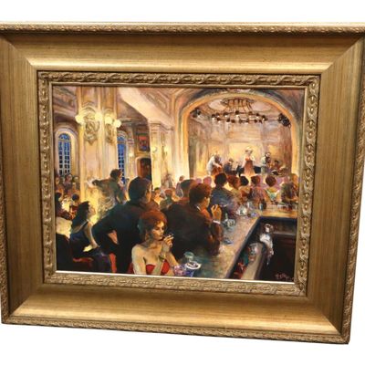 Sale Photo Thumbnail #115: Berc Ketchian Jazz Club Bar Giclee Print Framed