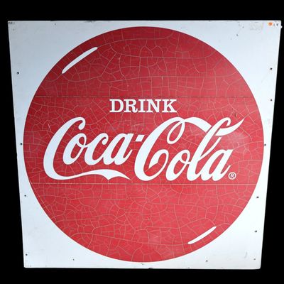 Sale Photo Thumbnail #295: Large Cocoa Cola advertisement sign. 56"h x 56"h square