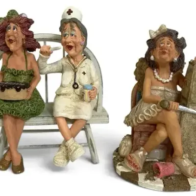 Sale Photo Thumbnail #46: 2 Doug Harris Vintage Figurines – Vegas Babs Showgirl & Nurse, RAZ Collectibles