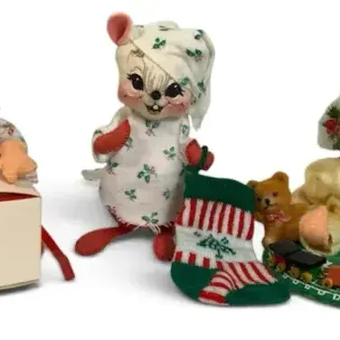 Sale Photo Thumbnail #33: 3 Annalee Christmas Dolls – Santa Girl, Holiday Bear & Storybook Figure Vintage Collectibles