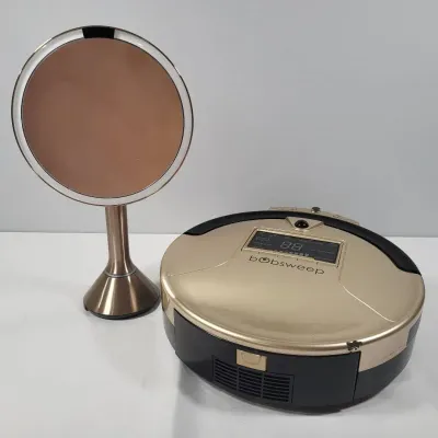 Sale Photo Thumbnail #66: Simplehuman Sensor Mirror & bObsweep Robotic Vacuum – 2-Piece Home Appliance Lot