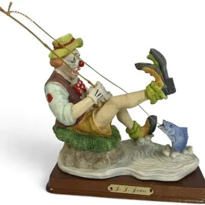 Sale Photo Thumbnail #37: J.J. Jones Fishing Figurine – Vintage Fisherman & Fish Sculpture, 1988 Collectible