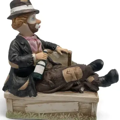 Sale Photo Thumbnail #24: Melody In Motion Man Laying On Crate Musical Figurine – Vintage Hand-Painted Fisherman Scene