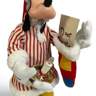 Sale Photo Thumbnail #50: Vintage Disney Goofy Christmas Animated Figure – Mickey Unlimited Santa’s Best, 1998