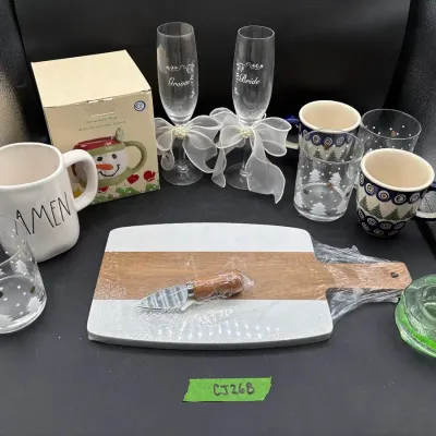 CJ268 Bride & Groom Champagne Flutes & More!