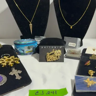 CJ241 Lot Of Pins, Pendants & Decorative Barrette