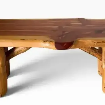 Edain 48” Amish Rustic Wood Bench Log Legs
