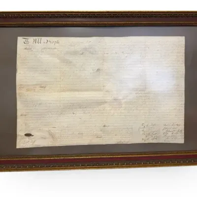 Framed Historical Will Document Reproduction – “We the People”