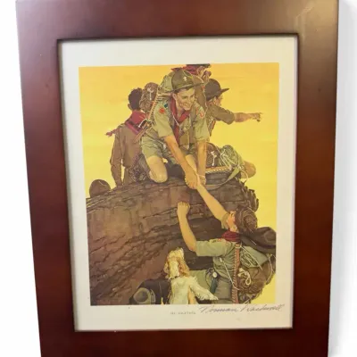 Vintage Norman Rockwell “All Together” Boy Scouts Framed Print