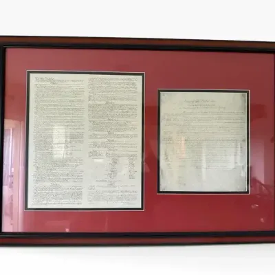 U.S. Constitution & Bill of Rights Historical Document Reproductions – Framed Pair