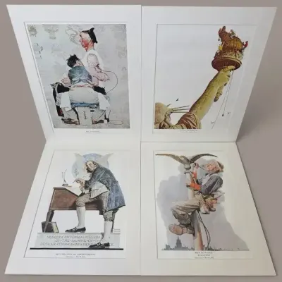 Norman Rockwell Patriotic Prints - Tattooist, Statue of Liberty, Declaration of Independence, etc.