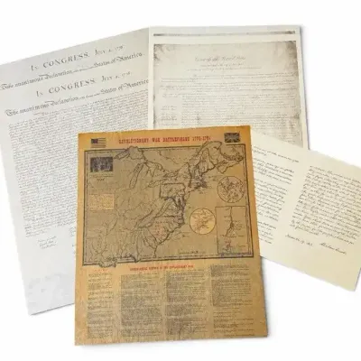 Revolutionary War & Declaration of Independence Historical Prints – 1776 Map & Documents Assorted