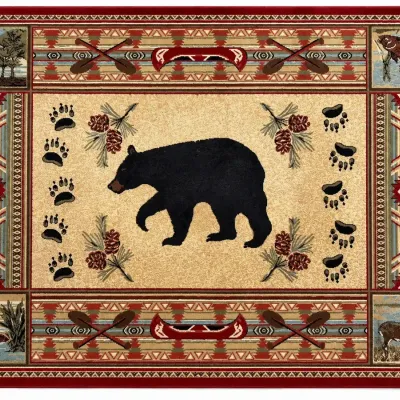 Rustic Lodge Bear Area Rug