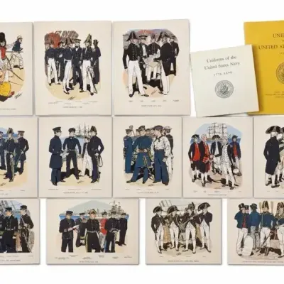 Vintage U.S. Navy Uniform Prints 1776-1898  Charles McBarron - 1966 Naval History Set