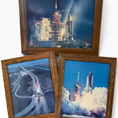 Collection of 3 Framed NASA Space Shuttle Challenger Photographs