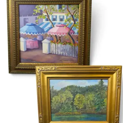 Signed Pair of Jay Forrest Kratz Original Paintings